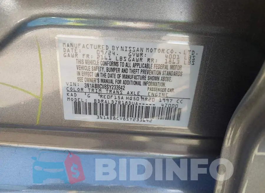 3N1AB8CV8SY233642 Photo# 9