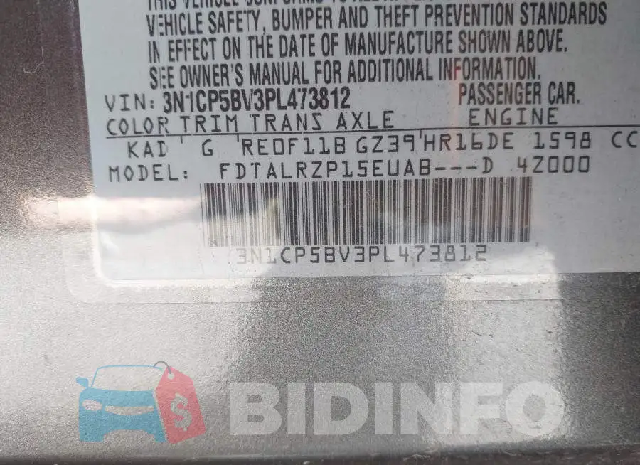 3N1CP5BV3PL473812 Photo# 9