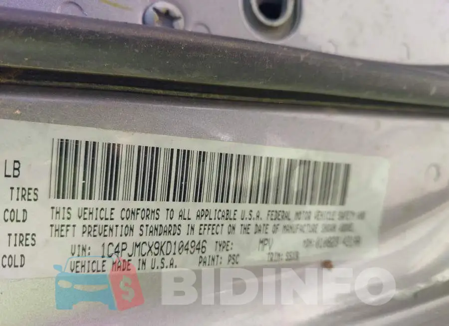 1C4PJMCX9KD104946 Photo# 9