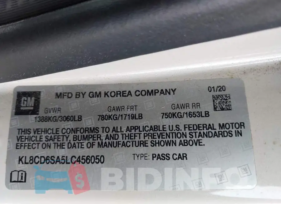KL8CD6SA5LC456050 Photo# 9