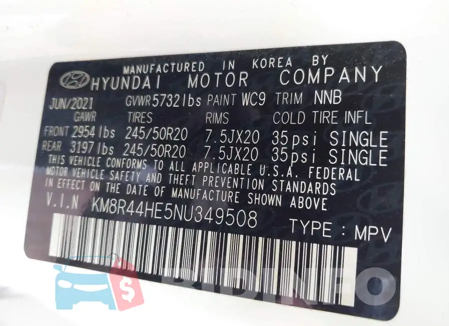 KM8R44HE5NU349508 Photo# 9
