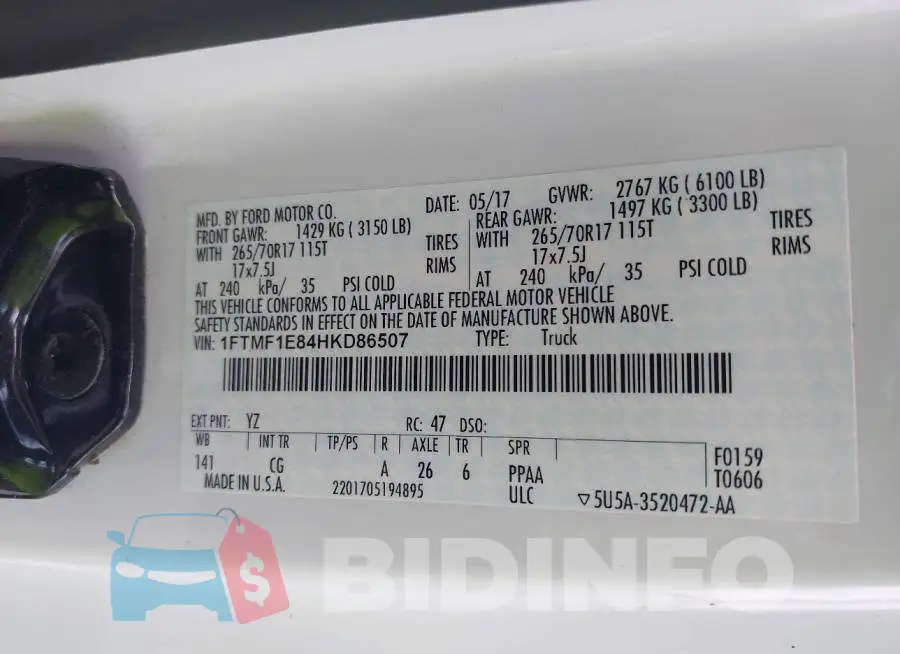 1FTMF1E84HKD86507 Photo# 9