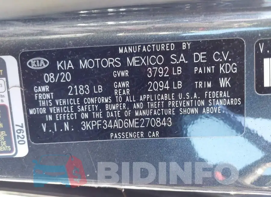3KPF34AD6ME270843 Photo# 9