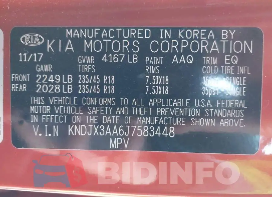 KNDJX3AA6J7583448 Photo# 9