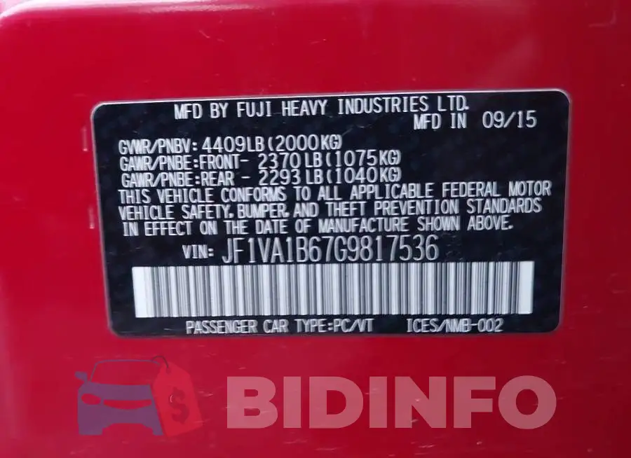 JF1VA1B67G9817536 Photo# 9