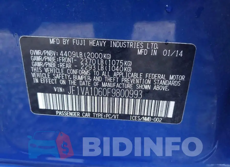JF1VA1D60F9800993 Photo# 9