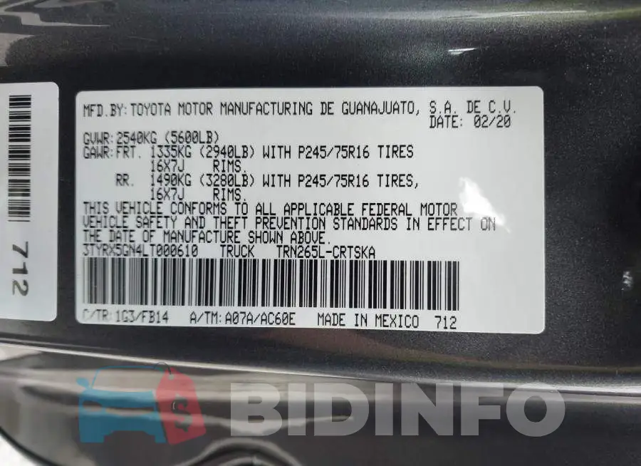 3TYRX5GN4LT000610 Photo# 9