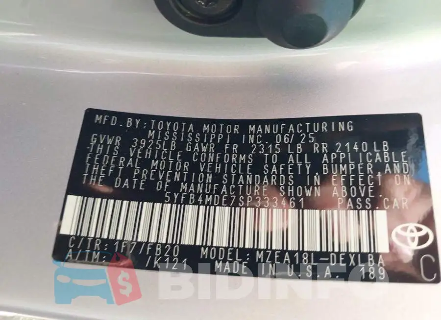 5YFB4MDE7SP333461 Photo# 9