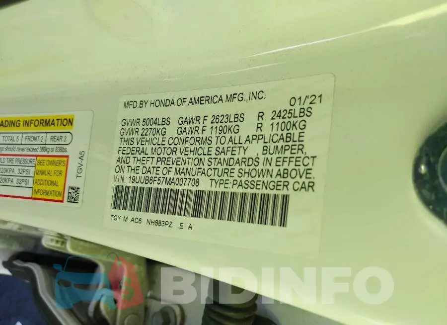 19UUB6F57MA007708 Photo# 9