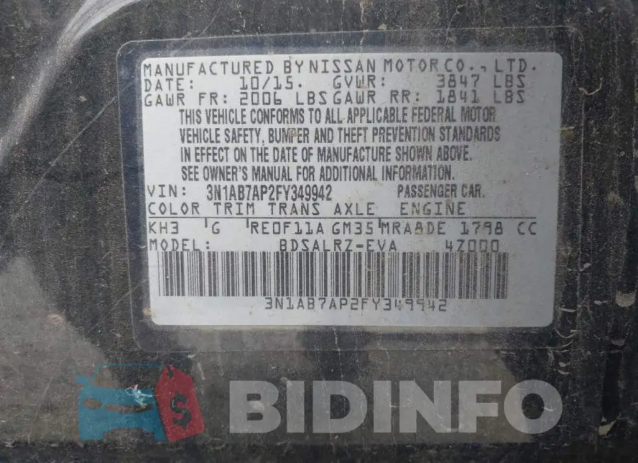 3N1AB7AP2FY349942 Photo# 9