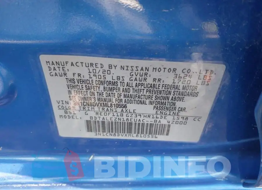 3N1CN8DVXML810556 Photo# 9