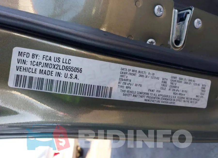 1C4PJMDX2LD655056 Photo# 9