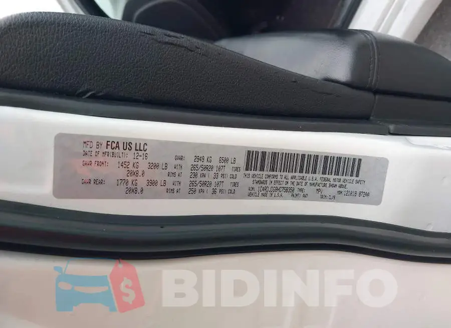 1C4RDJDG8HC758350 Photo# 9