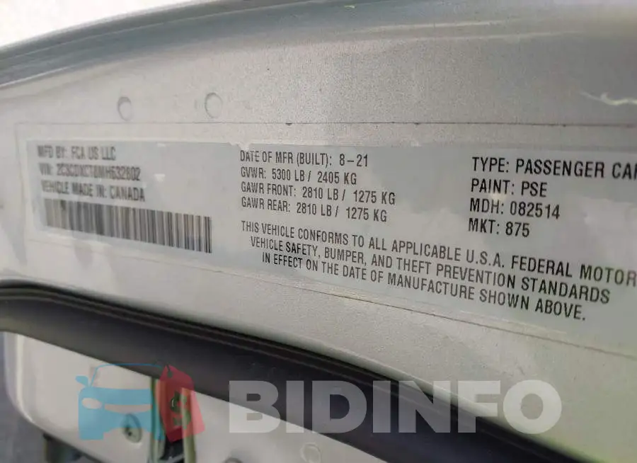 2C3CDXCT8MH632802 Photo# 9
