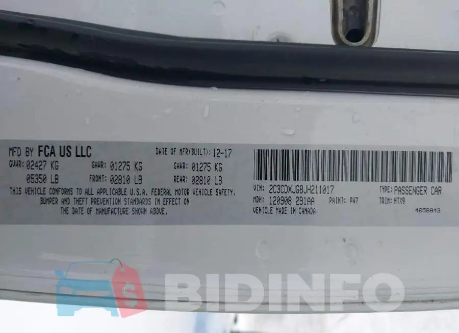 2C3CDXJG8JH211017 Photo# 9
