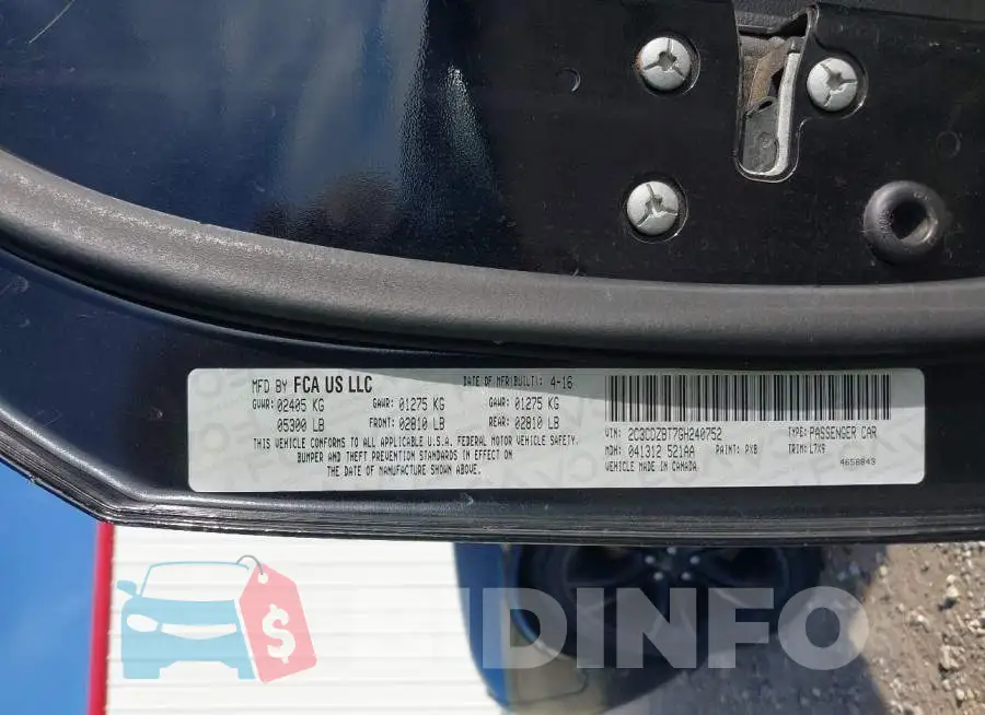 2C3CDZBT7GH240752 Photo# 9