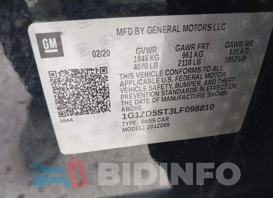 1G1ZD5ST3LF098810 Photo# 9