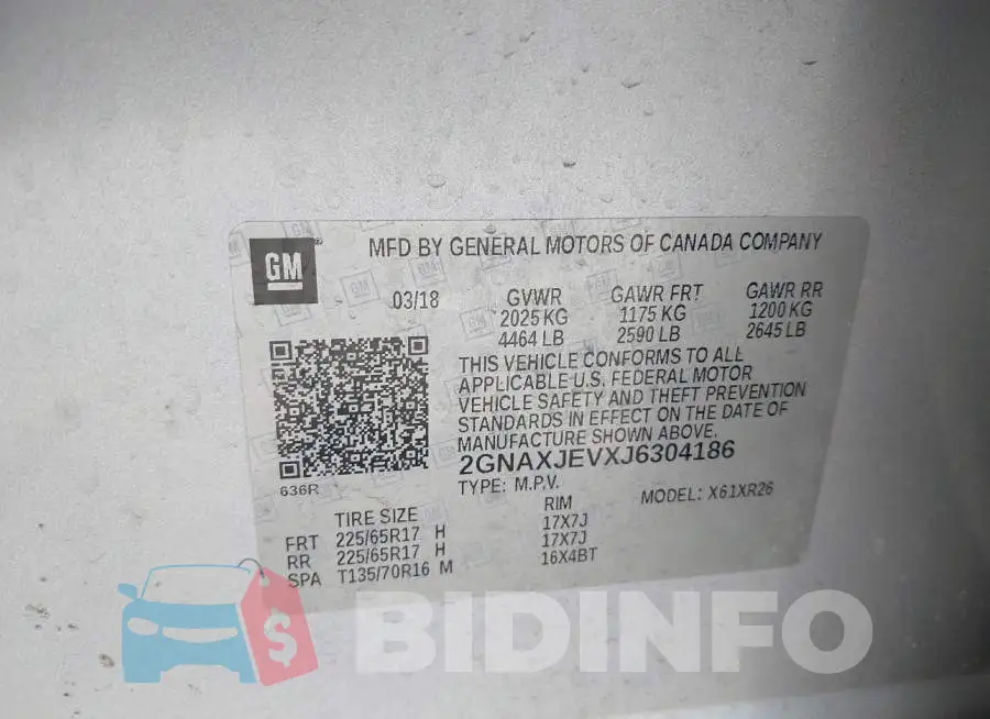 2GNAXJEVXJ6304186 Photo# 9