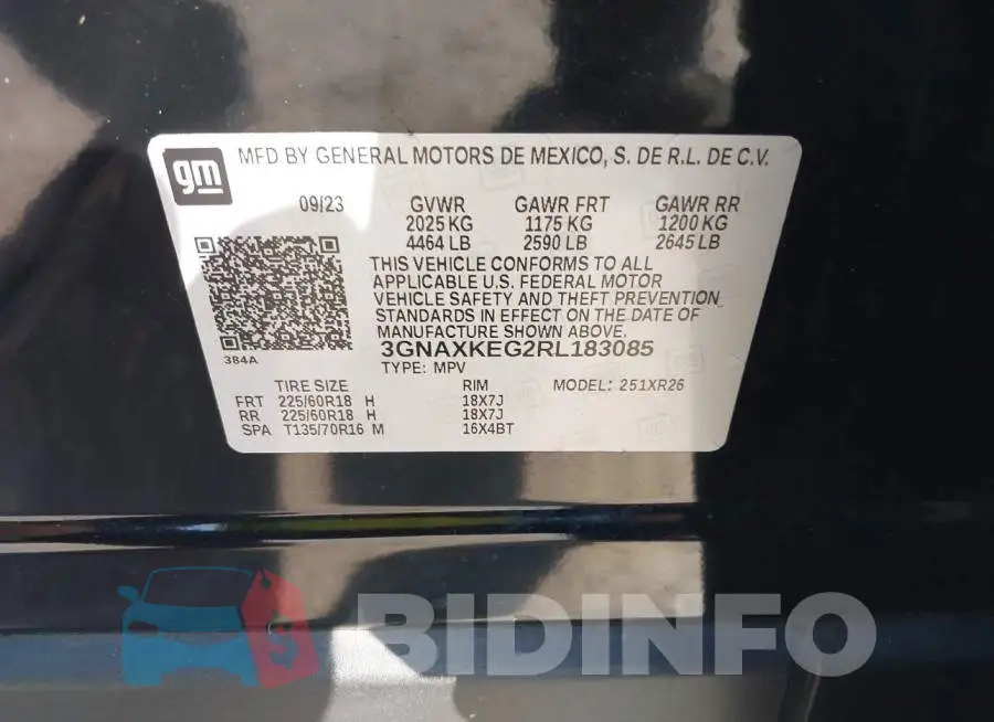 3GNAXKEG2RL183085 Photo# 9