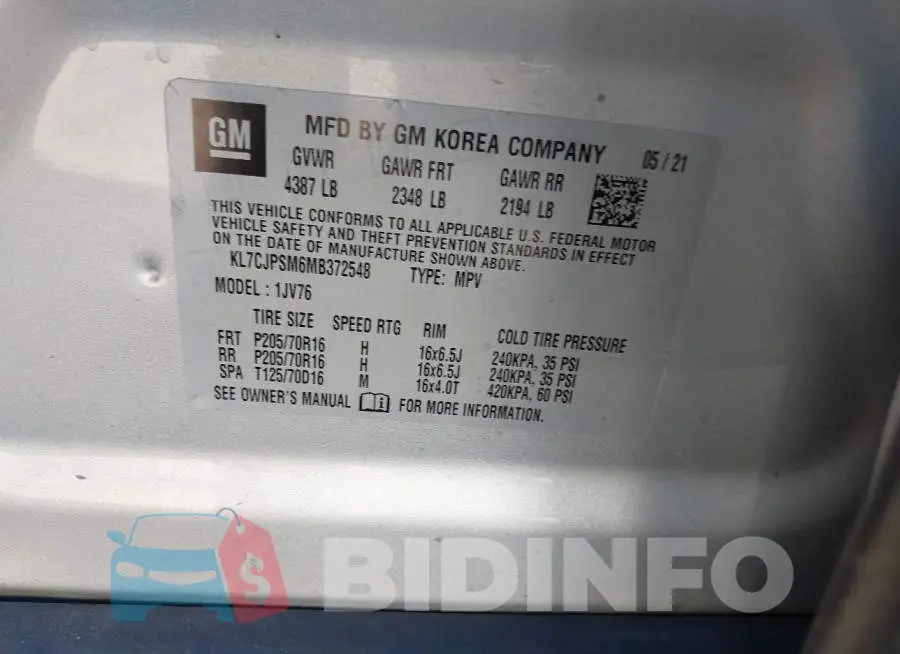 KL7CJPSM6MB372548 Photo# 9