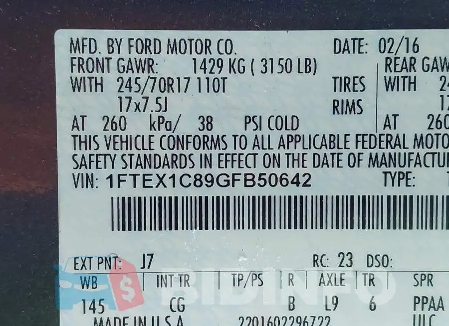 1FTEX1C89GFB50642 Photo# 9