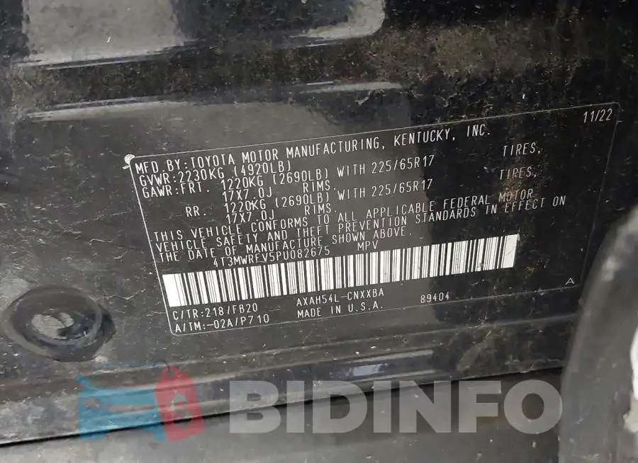 4T3MWRFV5PU082675 Photo# 9
