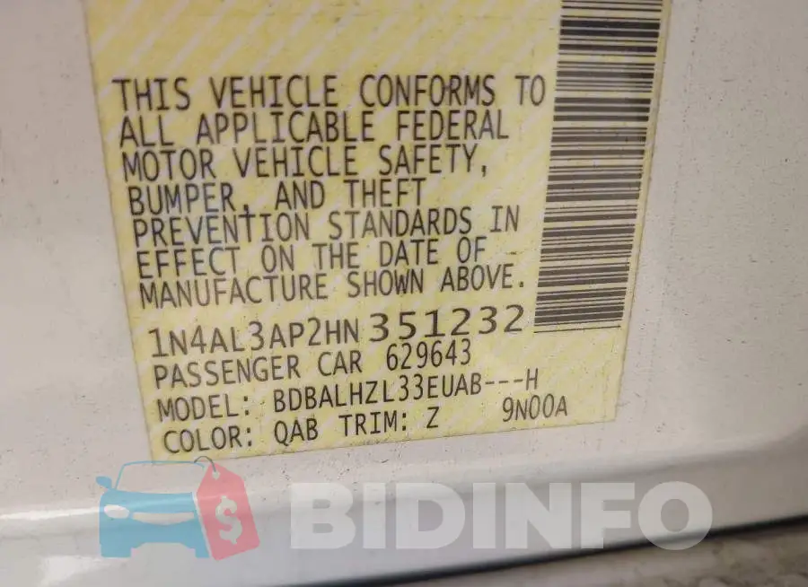 1N4AL3AP2HN351232 Photo# 9