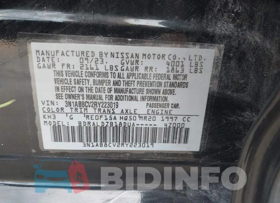 3N1AB8CV2RY223019 Photo# 9