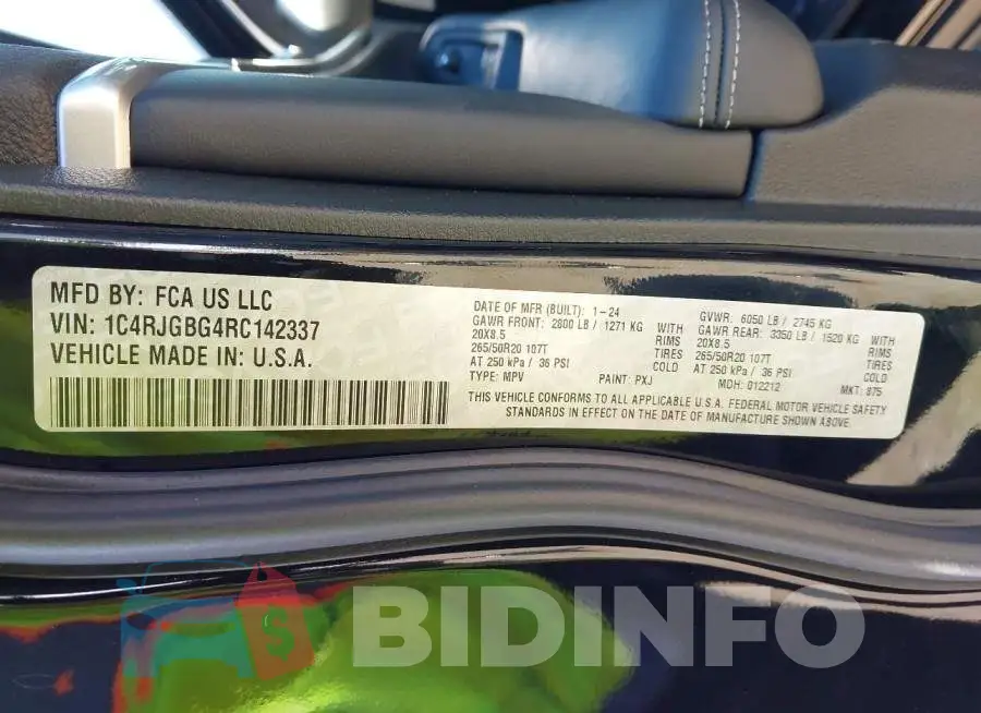 1C4RJGBG4RC142337 Photo# 9