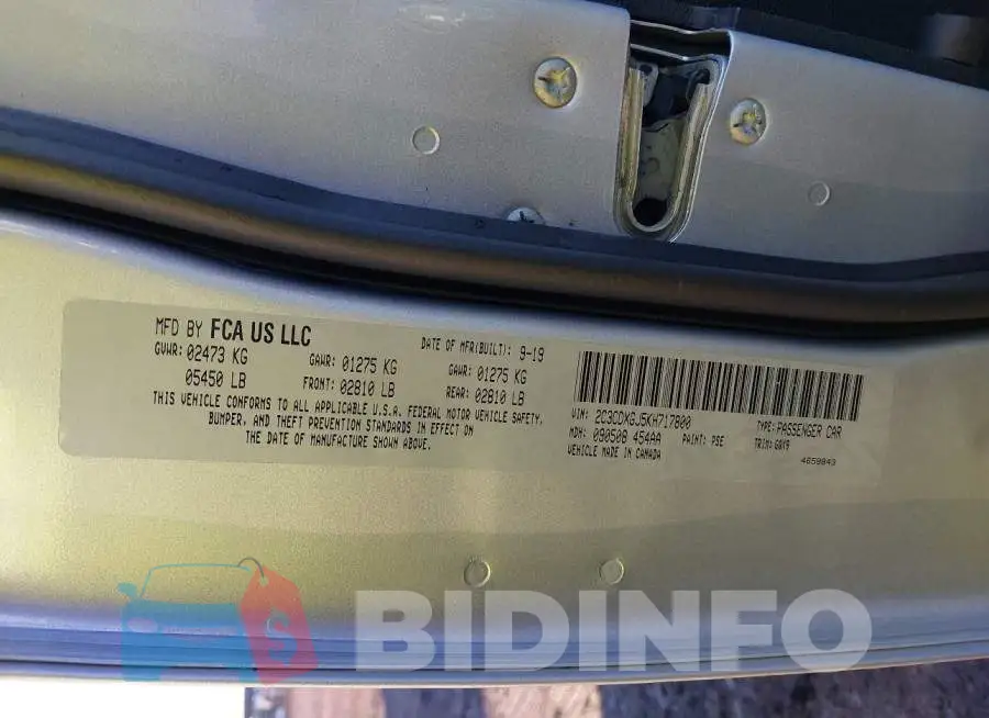 2C3CDXGJ5KH717800 Photo# 9