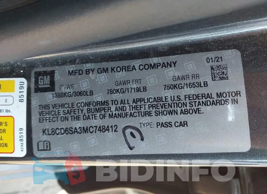 KL8CD6SA3MC748412 Photo# 9