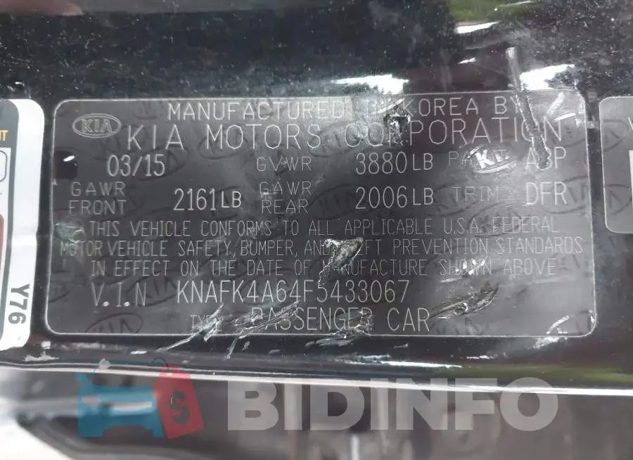 KNAFK4A64F5433067 Photo# 9