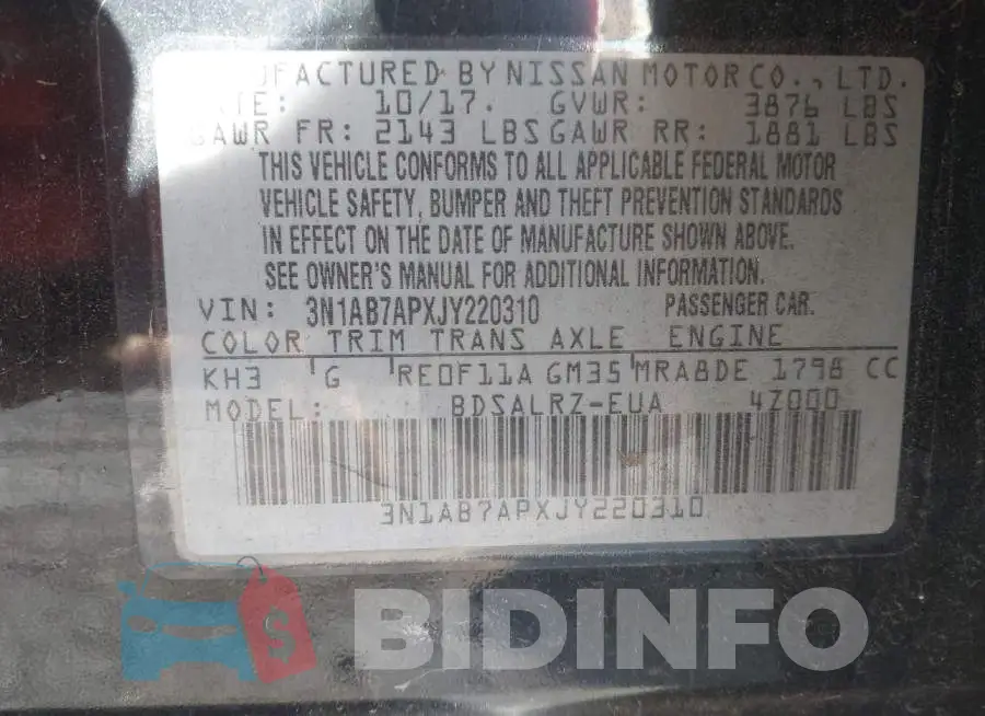 3N1AB7APXJY220310 Photo# 9