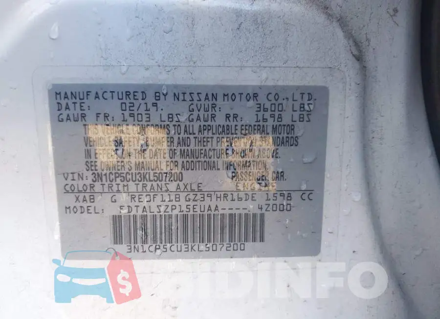 3N1CP5CU3KL507200 Photo# 9