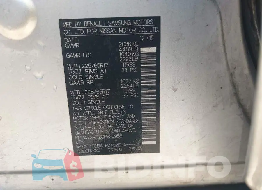 KNMAT2MT2GP630955 Photo# 9