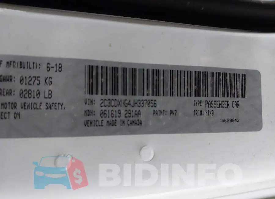 2C3CDXHG4JH337056 Photo# 9
