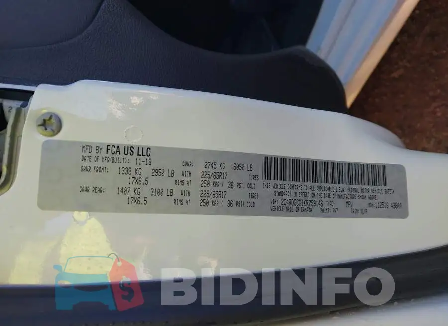 2C4RDGCG1KR799146 Photo# 9