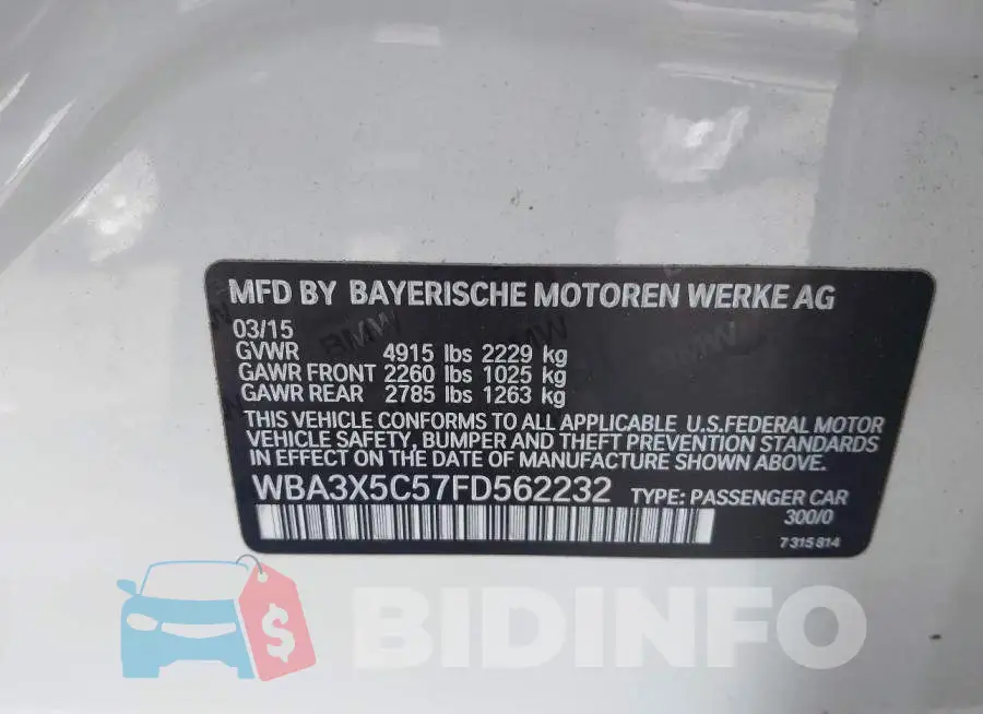 WBA3X5C57FD562232 Photo# 9