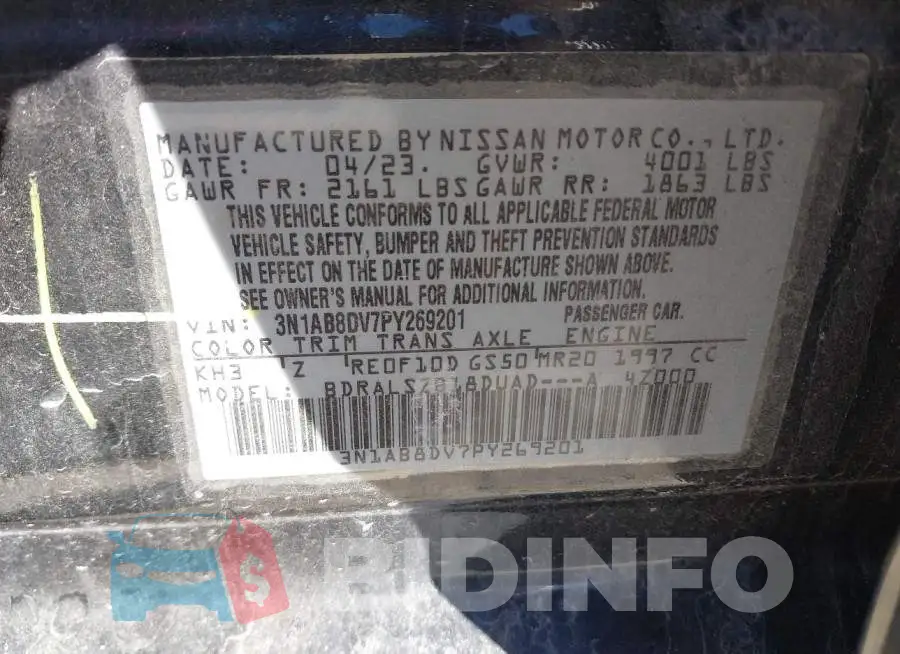 3N1AB8DV7PY269201 Photo# 9