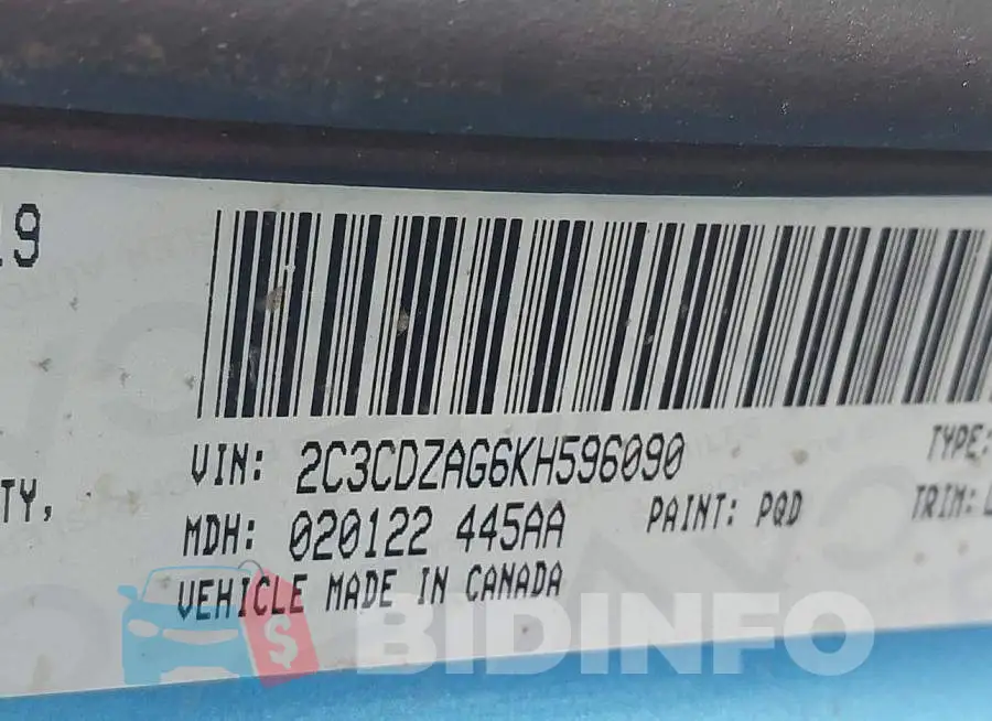 2C3CDZAG6KH596090 Photo# 9