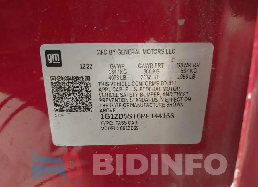 1G1ZD5ST6PF144166 Photo# 9