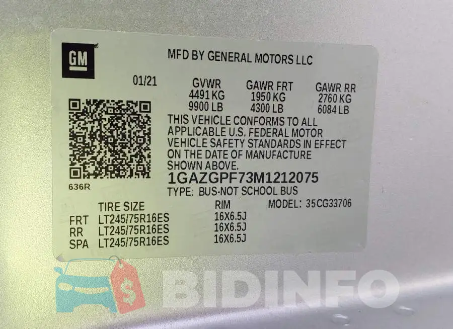 1GAZGPF73M1212075 Photo# 9