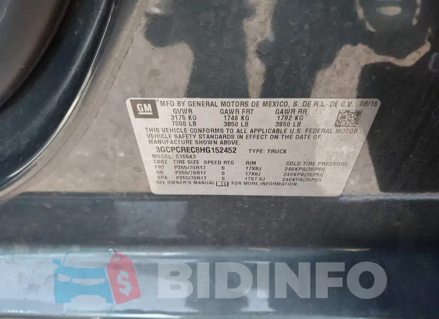 3GCPCREC8HG152452 Photo# 9