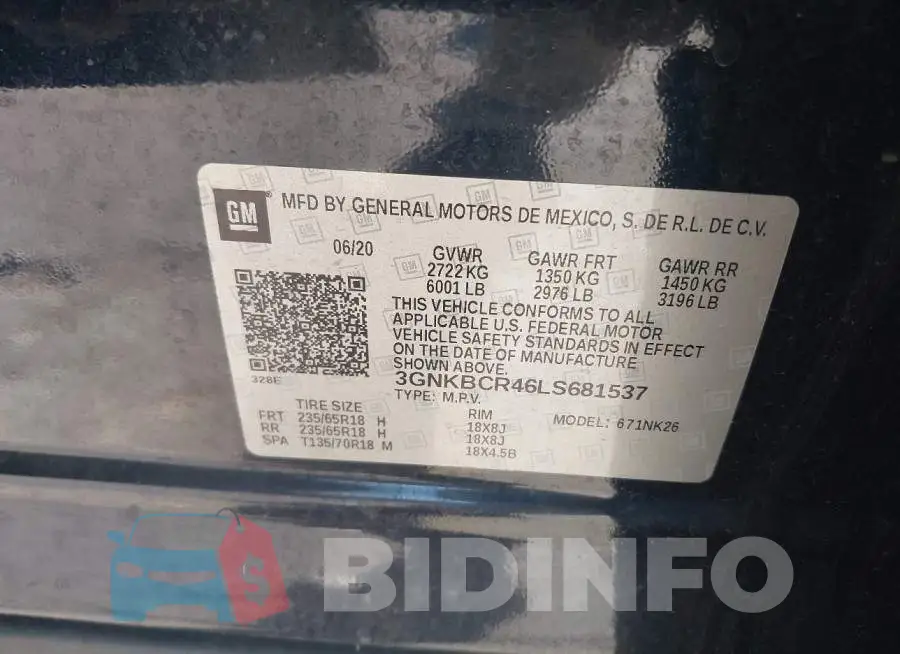 3GNKBCR46LS681537 Photo# 9