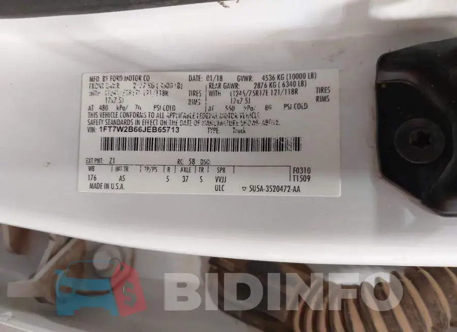 1FT7W2B66JEB65713 Photo# 9