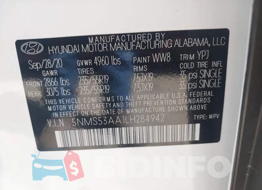 5NMS53AA1LH284942 Photo# 9