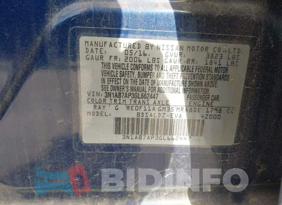 3N1AB7AP3GL662447 Photo# 9