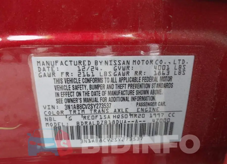 3N1AB8CV2SY273537 Photo# 9