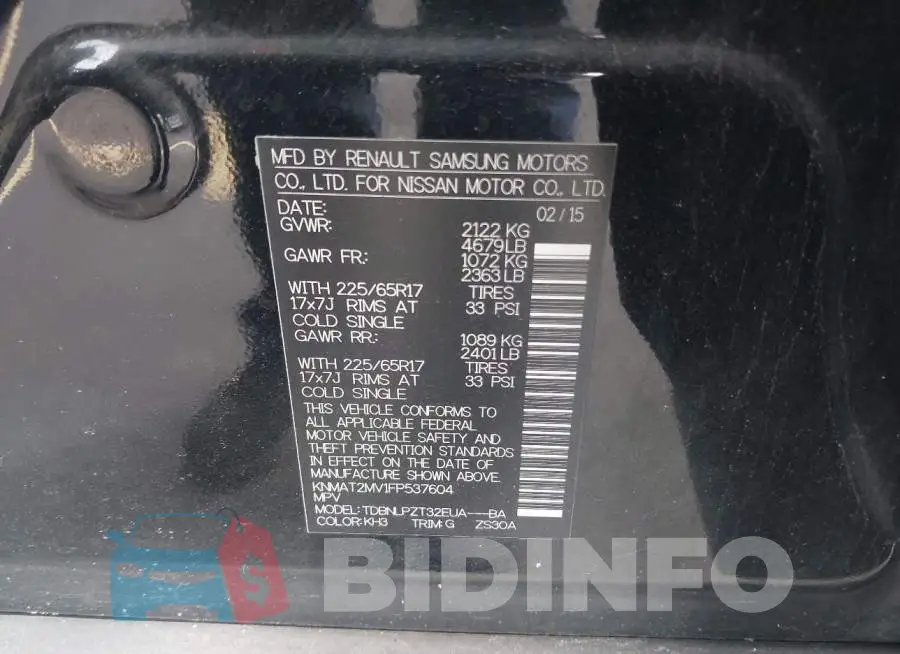 KNMAT2MV1FP537604 Photo# 9