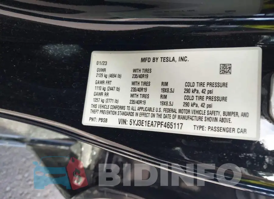 5YJ3E1EA7PF465117 Photo# 9